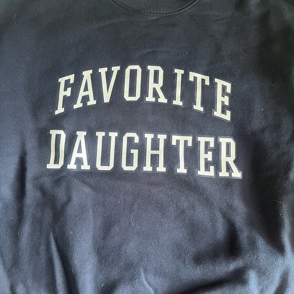 Favorite Daughter Navy Sweatshirt with White Block Lettering